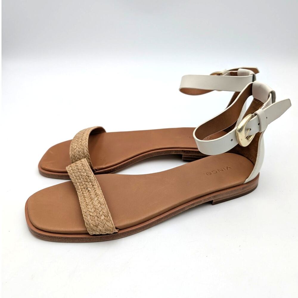 Vince Martina Ankle Strap Sandals Open Toe Women's Milk/White Size US8.5M EU39